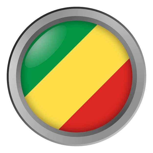 Flag of the Congo round as a button