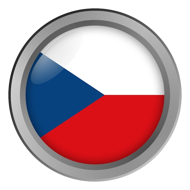 Flag of the Czech Republic round as a button