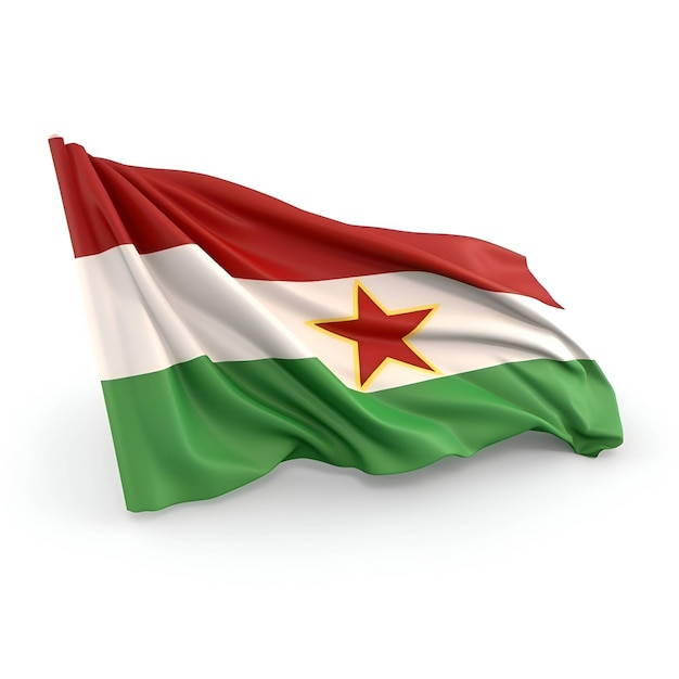 Flag of djibouti isolated on white 3D illustration