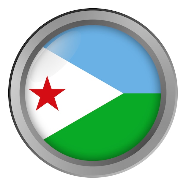 Flag of Djibouti round as a button