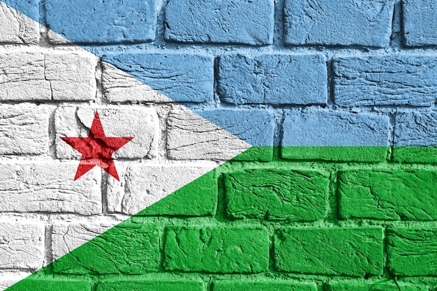 Flag of Djibouti on the wall