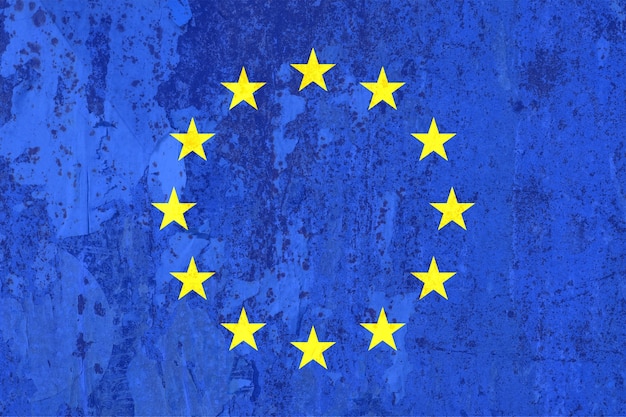 Flag of the European Union (EU), texturised background