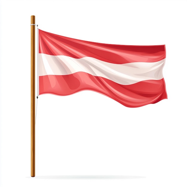 Photo flag flying on white background