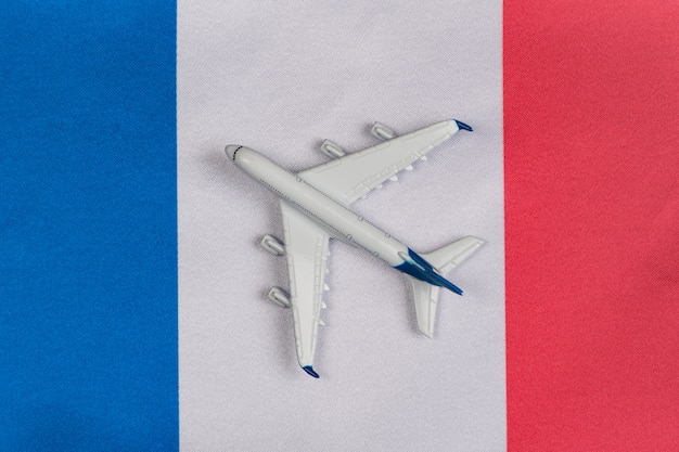 Flag of France and toy plane