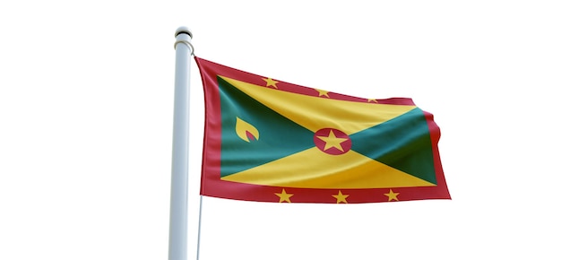 Flag of grenada 3d Flag on a white background