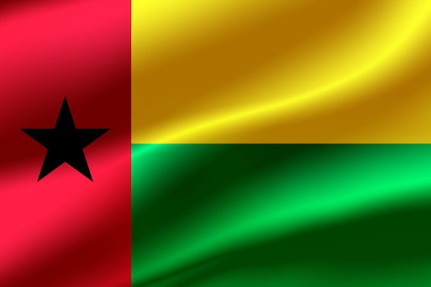 Flag of Guinea Bissau as the background.