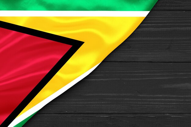 Photo flag of guyana copy space