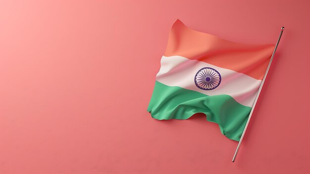 a flag is flying in front of a pink wall