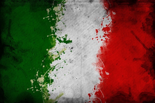 Photo flag of italia image is overlaying a grungy texture