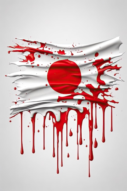 flag of japan with blood