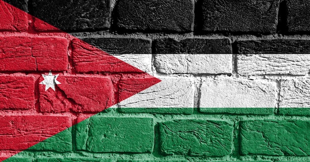 Flag of Jordan on the wall