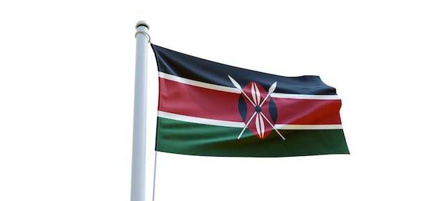 Flag of kenya 3d Flag on a white background