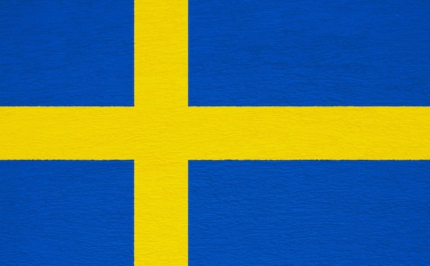 Flag of Kingdom of Sweden on a textured background Concept collage