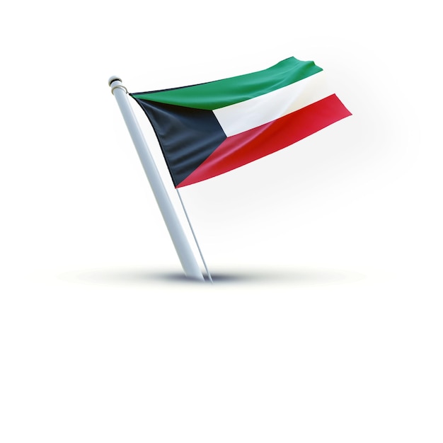 A Flag of Kuwait on a white backround useing for social media