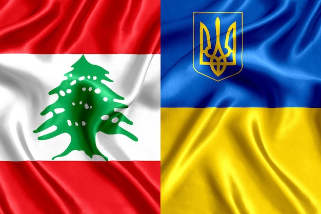 Flag of Lebanon and Ukraine