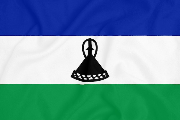 Flag of Lesotho on textured fabric