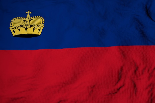 Flag of Liechtenstein in 3D rendering