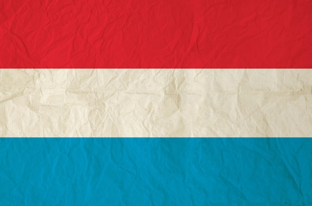 Flag of Luxembourg with vintage old paper