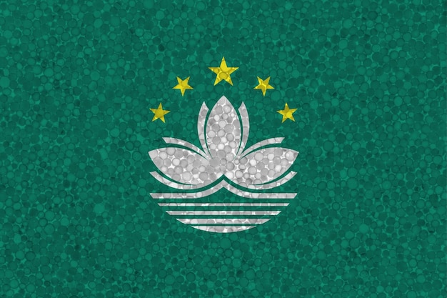 Flag of Macau on styrofoam texture