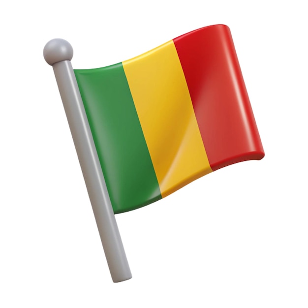 Photo flag of mali 3d cartoon style illustration