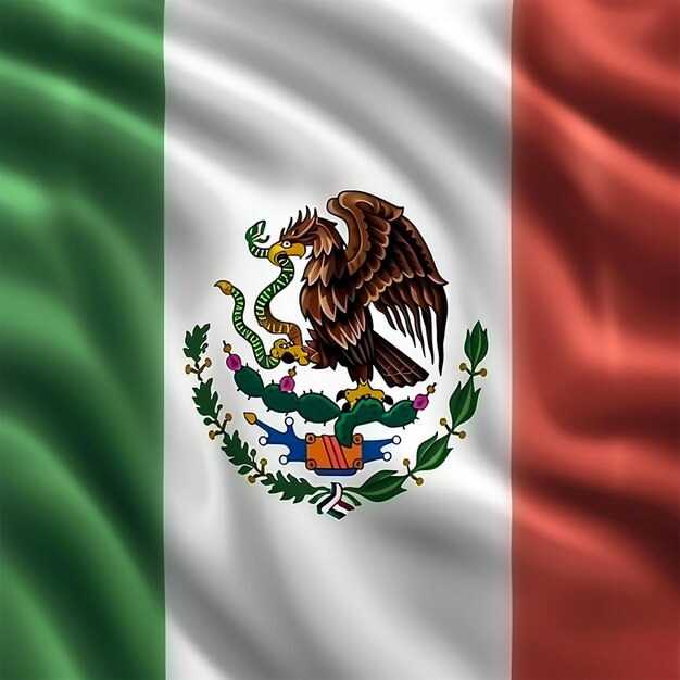 Flag of Mexico close up