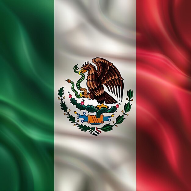 Flag of Mexico close up