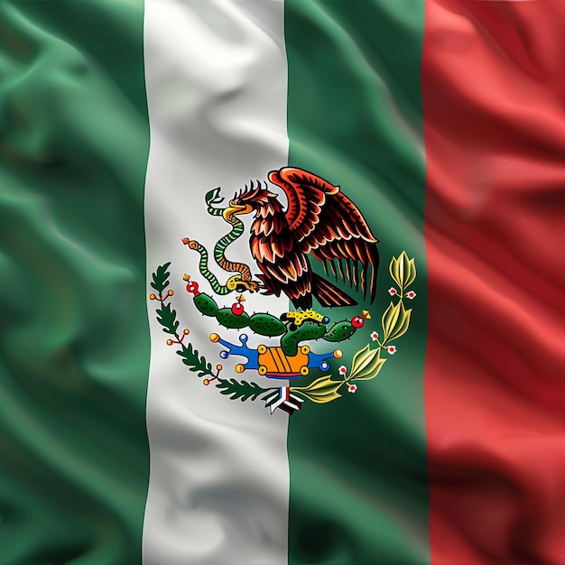 Flag of Mexico close up