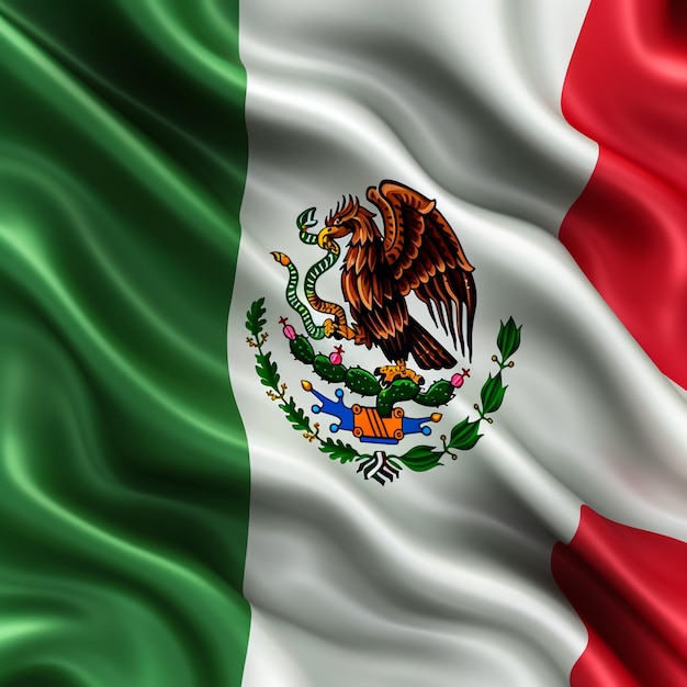 Flag of Mexico close up