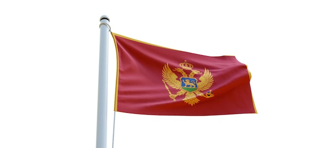 Flag of montenegro 3d Flag on a white background