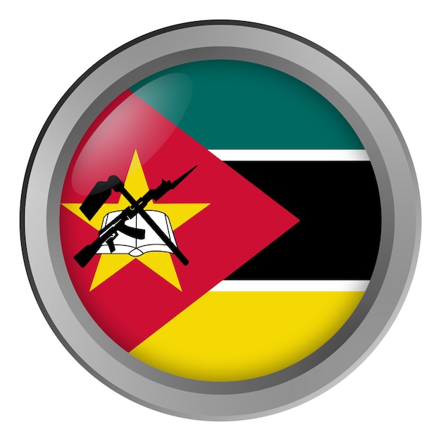 Flag of Mozambique round as a button