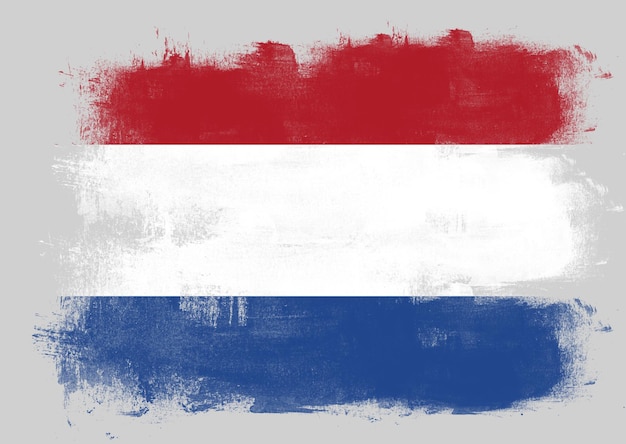 Flag of Netherlands painted with brush