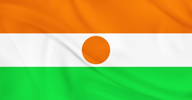 Photo flag of niger flying in the air