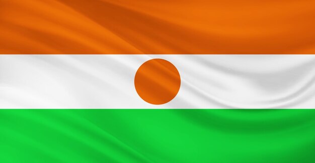 Photo flag of niger flying in the air