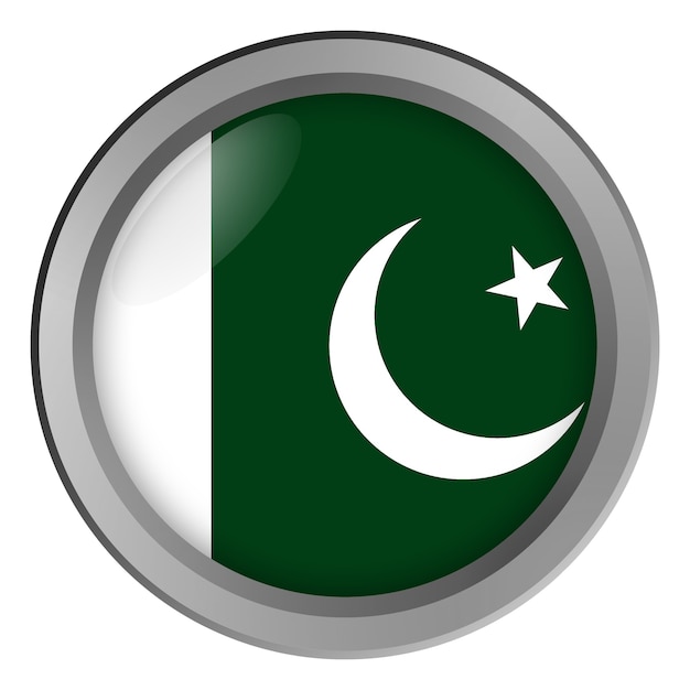 Flag Pakistan round as a button