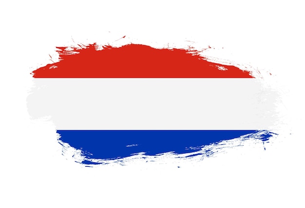 Flag of paraguay on white stroke brush background