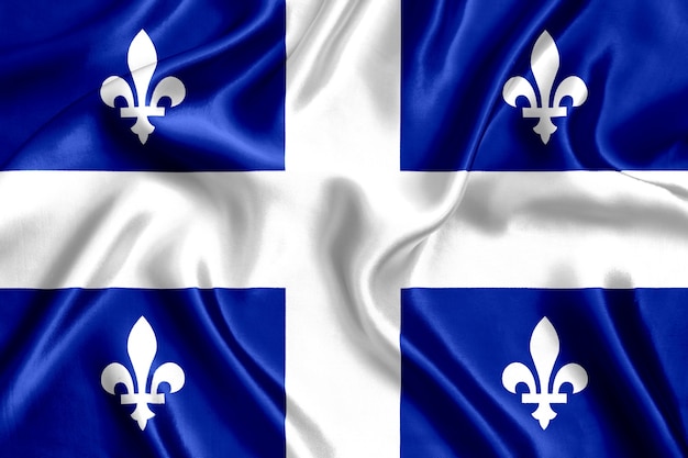 Flag of Quebec silk close-up