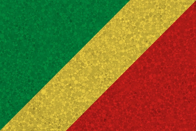 Flag of the Republic of the Congo on styrofoam texture