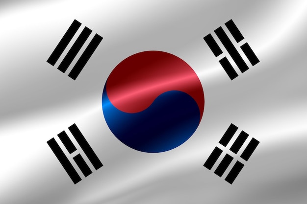 Flag of South Korea as the background