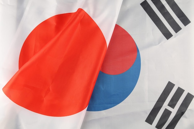 Flag of South Korea and Japan