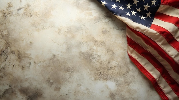 a flag on a table with a flag in the background