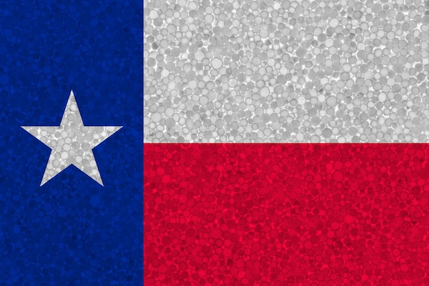 Flag of Texas on styrofoam texture