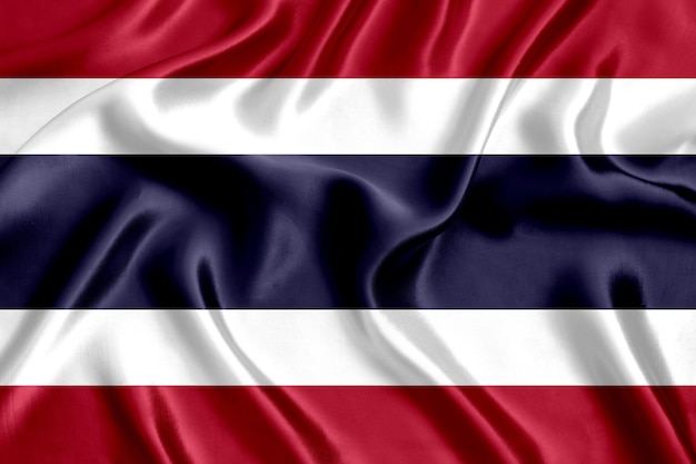 Flag of Thailand silk close-up