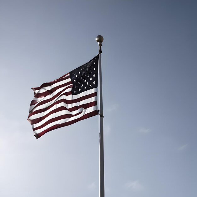 Photo a flag that is outside with the words stars on the bottom