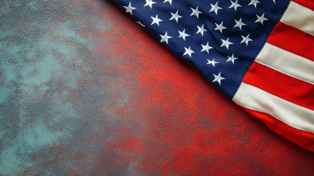 a flag that is on a table with stars