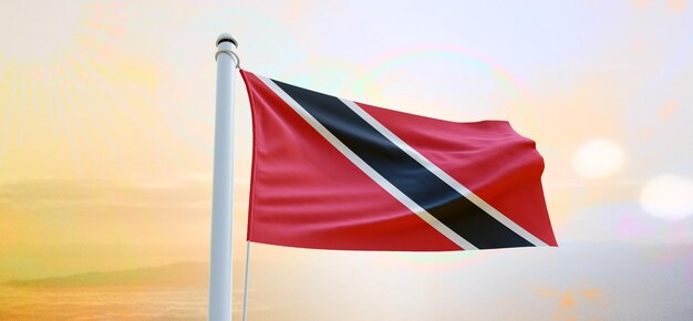 Flag of trinidad_and_tobago 3d flag waving banner and background