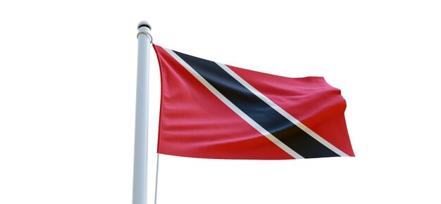 Flag of trinidad_and_tobago 3d Flag on a white background