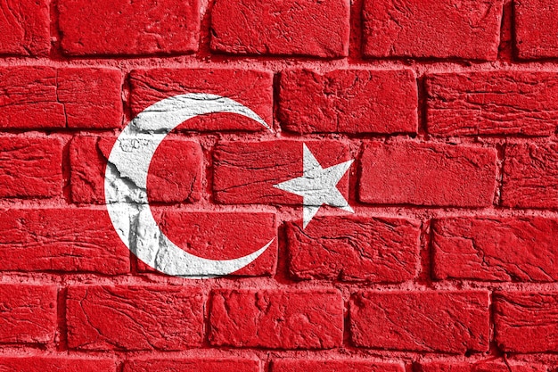 Flag of Turkey on the wall