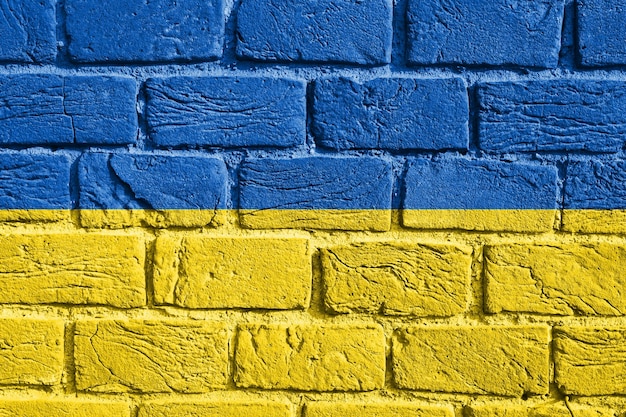 Flag Ukraine on the wall