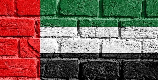 Flag United Arab Emirates on the wall