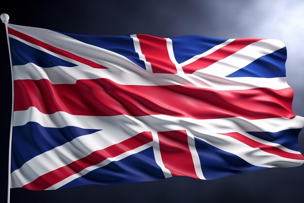 Flag of the United Kingdom waving in the wind Ai Generated